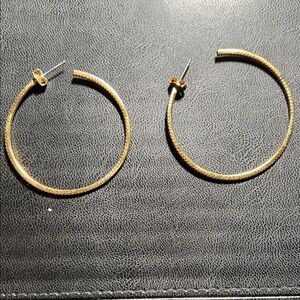 Nordstrom Gold Textured Hoop Earrings